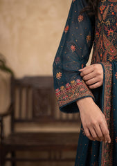 Formals - Fancy Georgette Chiffon Embroidered - 3 Pcs Suit - D#01 - Zink