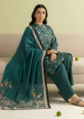 Winter - Riwaj - Printed Velvet Suit - D#24 - Sea Green