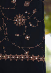 Swiss Lawn Emb Shawl D - 02 - Black