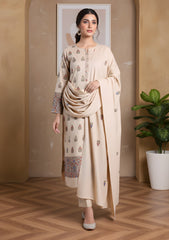 Winter - Riwaj - Pashmina Embroidered Suit - D#10 - Skin