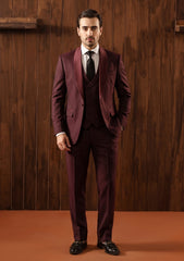 Dormeuil Celebration Wool & Silk Fabric - Maroon