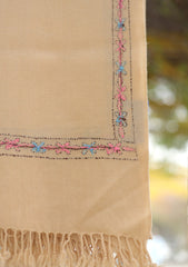 Wool Needle Work Shawl D - 65 - Peach