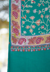 Pashmina Ari Work Shawl D - 155 - S GREEN