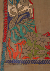 Wool Needle Work Shawl D - 44 - D Mehendi