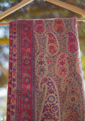 Pure Pashmina Kaani Jamawar Shawl D - 90 - M Brown