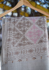 Wool Ari Work Shawl D - 25 - Brown