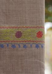 Wool Ari Work Shawl D - 31 - L BROWN