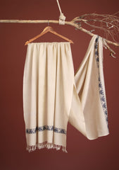 Wool Needle Work Shawl D - 40 - Fawn