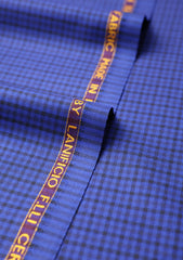 Cerruti Oxygen Fabric Super 130's Wool Check D#01 - Royal Blue