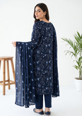 Winter - Rubaaiyat - Pashmina Embroidered 26 - D#09 - Blue