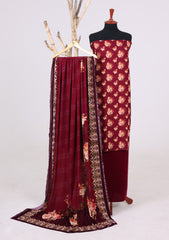 Winter - Riwaj - Velvet Suit - Printed Edit - D#41 - Purple