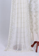 Formals - Riwaj - Fancy Bamber Chiffon - 3 Pcs Suit - CBD#1520 - Off White