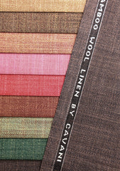 Cavani Bamboo Wool Linen Superior Suiting Texture - Dark Brown