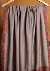Pashmina Kashmiri Border Shawl D#125 - Brown