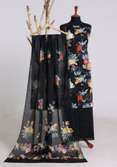 Lawn - Rubaaiyat - Digital Printed 26 - 2 By 2 - D#19 - Black