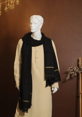 Men Shawls - Wool Shawls - D#212 - Black