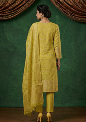 Formals - Riwaj - Fancy Chiffon Jamawar - 2 Pcs Suit - CND#01 - Mehndi