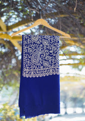 Wool Ari Work Shawl D - 102 - R Blue