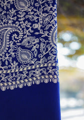 Wool Ari Work Shawl D - 102 - R Blue