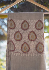 Stone Wool Ari Work Shawl D - 1 - L Brown