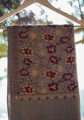Wool Ari Work Shawl D - 1 - Brown
