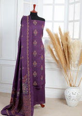 Winter - Riwaj - Pashmina Embroidered Suit - Edit 25 - D#184 - Purple