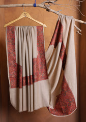 Pashmina Embroidered Border Shawl D#12 - Skin