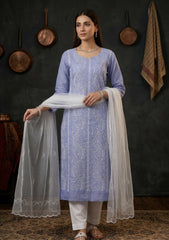 Formals - Riwaj - Fancy 26 - Ari & Mukesh Work - 2 Pcs - D#01 - Blue 2