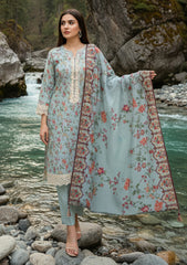 Winter - Riwaj - Printed Marina - 3 Pcs - Wool Shawl 25 - D#14