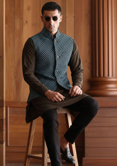 Elite Men China Boski Unstitched Waistcoat Fabric - D#102 - Multi