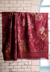 Karandi Embroidered Shawl D#11 - Maroon