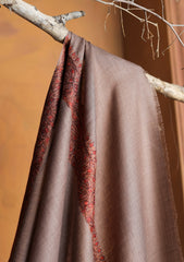 Pashmina Kashmiri Border Shawl D#125 - Brown