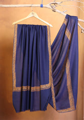 Pashmina Kashmiri Border Shawl D#175 - N Blue
