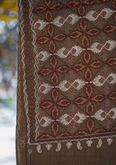 Wool Ari Work Shawl D - 1M - Brown