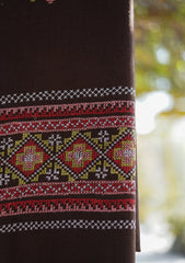 Pashmina Emboridered Shawl D - 144 - Chocolate