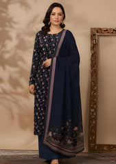 Winter - Riwaj - Velvet Suit - Printed Edit - D#36 - Blue 1