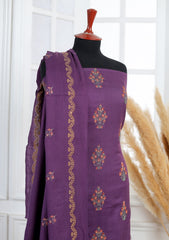 Winter - Riwaj - Pashmina Embroidered Suit - Edit 25 - D#184 - Purple