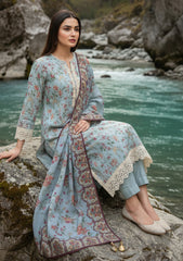 Winter - Riwaj - Printed Marina - 3 Pcs - Wool Shawl 25 - D#14