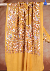 Pashmina Ari Jaaldar Scarf D#04 - Mustard
