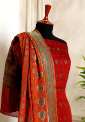 Formals - Fancy Closet - 2 pcs Suit - Chiffon Jamawar D#78 Orange