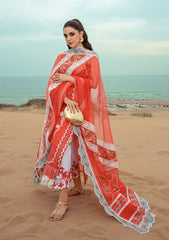 Lawn Collection - Saira Shakira - Crimson - Lawn 24 - D#5B - Stars of Fire - Fiesta Coral