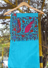 Pashmina Emboridered Shawl D - 74B - Ferozi