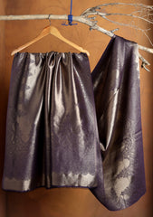 Silk Zari Jamawar Shawl D#18 - Purple