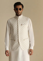 Elite Men China Boski Unstitched Waistcoat Fabric - D#96 - Golden