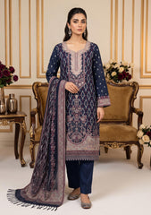 Winter - Fancy Silk Zari Jamawar - 3 Pcs Suit - D#17 - Grey