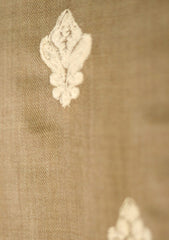 Embroidered Wool Shawl D - 75 - Brown