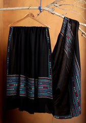 Pashmina Needle Work Shawl D#25 - Black