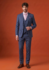 Dormeuil Exel Unique Stretch Wool Fabric - B Blue