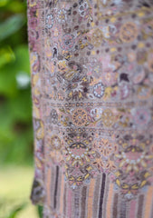 Pure Pashmina Kaani Jamawar Shawl D - 84 - Brown