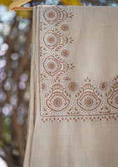 Pashmina Emboridered Shawl D - 138 - Fawn